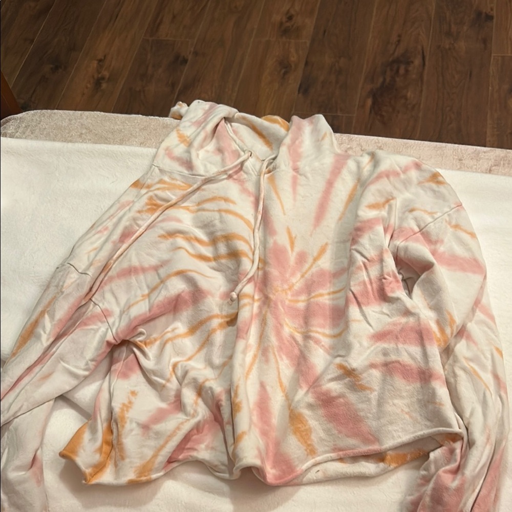 Tie-Dye Hoodie in Pink and Orange